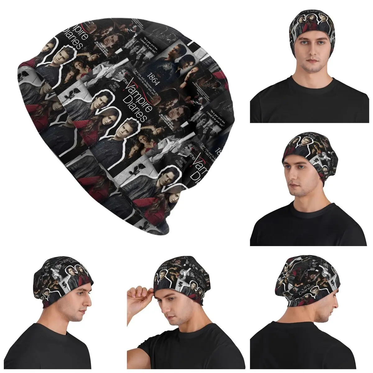The Vampire Diaries Skullies Beanies Hats Warm Autumn Winter Outdoor Cap Knitted Bonnet Caps for Unisex Adult