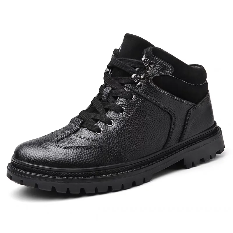 Men Boots British Men Boots 2023 Spring And Autumn Fashion Low-top New Men Shoes High-top Round Men Casual Leather Boots