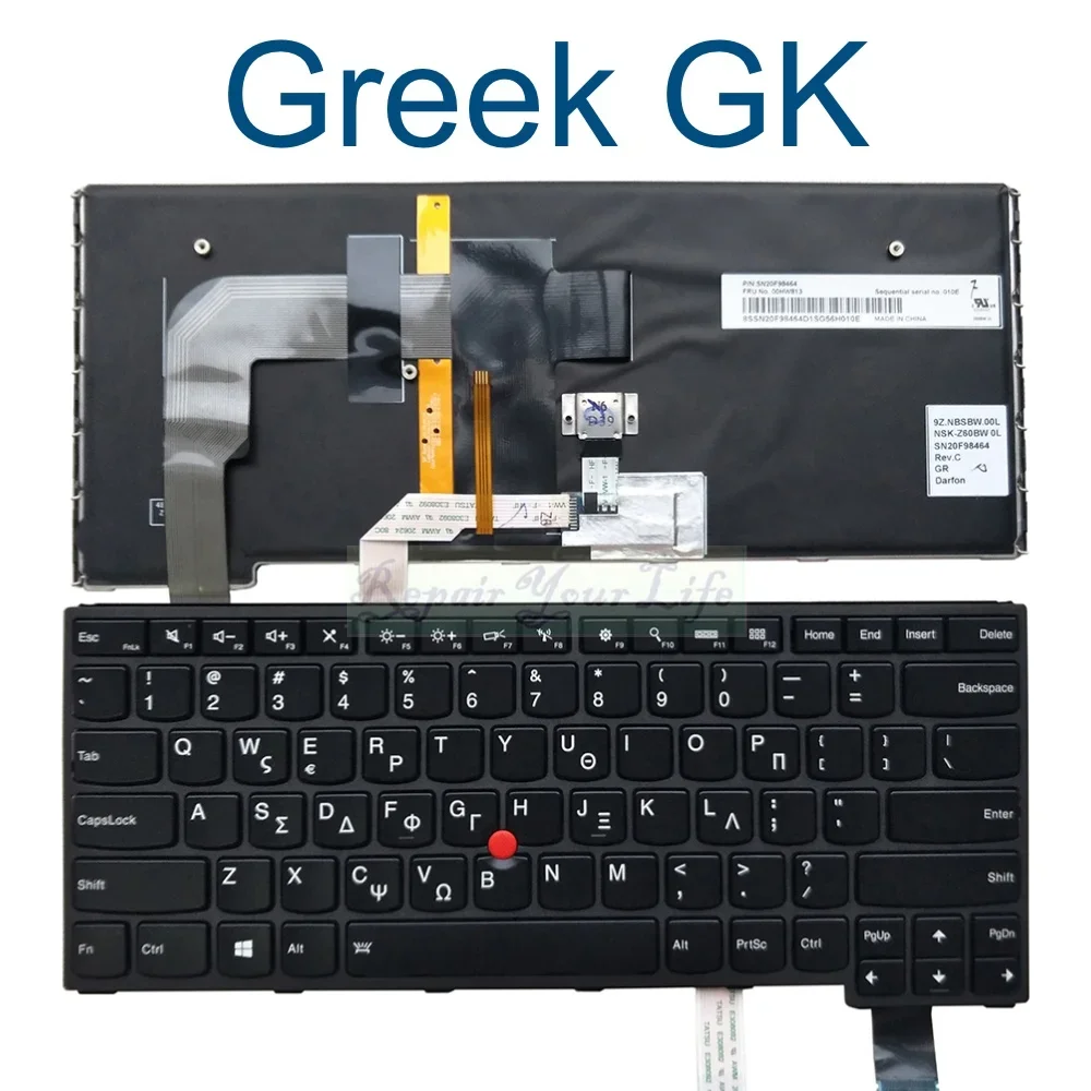 US Greek Korean Backlit Keyboard For Lenovo ThinkPad Yoga 14, S3, 460 20EL 20EM P40 20GQ, 20GR 00HW832 00HW795 00HW813 00HW763