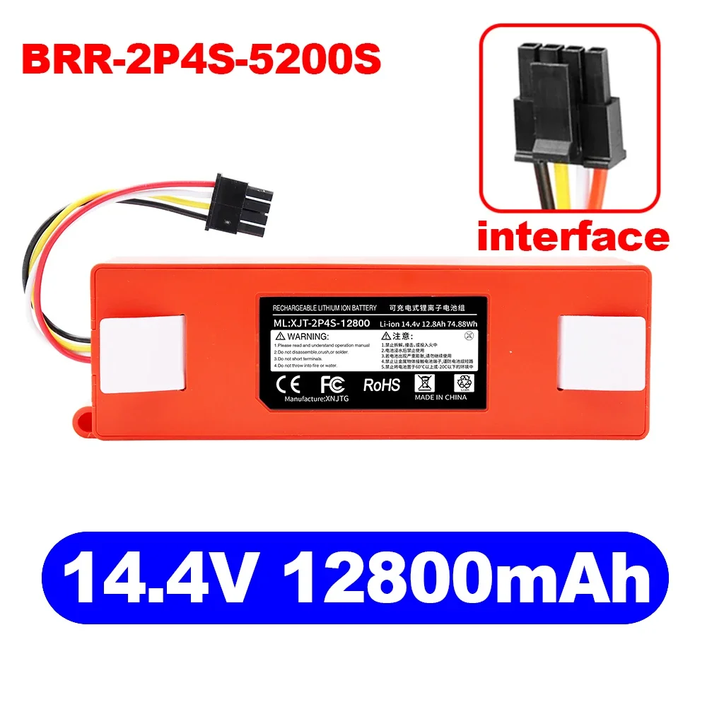 brr 2p4s 5200s Robotic Vacuum Cleaner Replacement Battery For Xiaomi Roborock S55 S60 S65 S50 S51 Parts brr 2p4s 5200d xiaomi T4