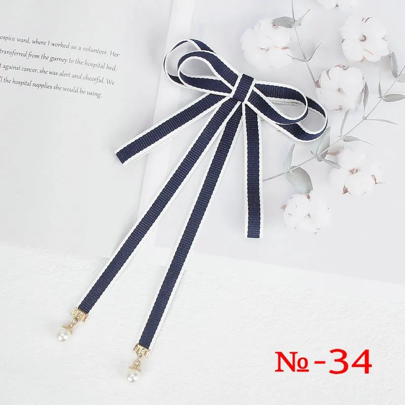 Perle Band Brosche Pin Frauen Fliege Vintage Schule Mädchen Weiß Kragen Schmuck Bowknot Shirts Krawatte Candy Farbe Rot Schmetterling – Detail 34