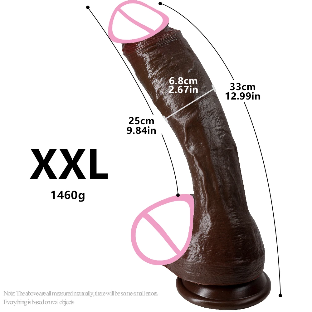 Huge Realistic Soft Dildo Skin Feeling Realistic Penis Soft Female Masturbator Double-layer Silicone Sex Toy Suction Cup Adults