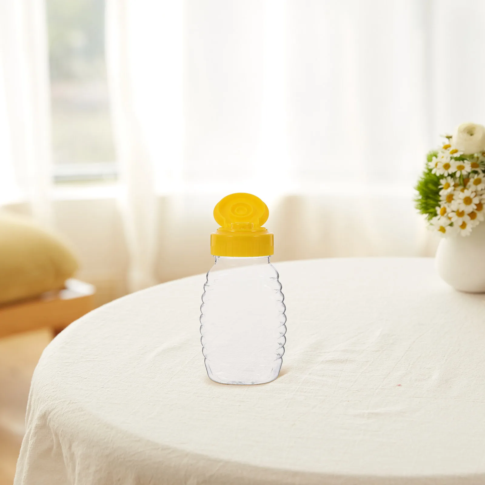2pcs 108Ml Honey Squeeze Bottle Empty Refillable Plastic Honey Jar Transparent Condiment Jar Travel Size Mini Syrup Dispenser