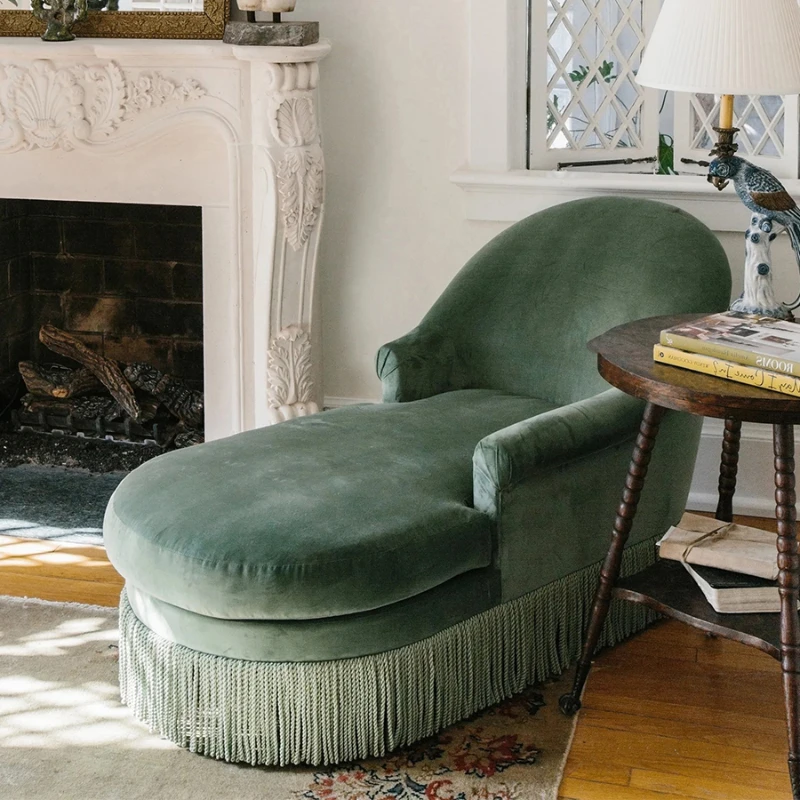 Retro fabric imperial concubine chair small apartment bedroom beauty couch