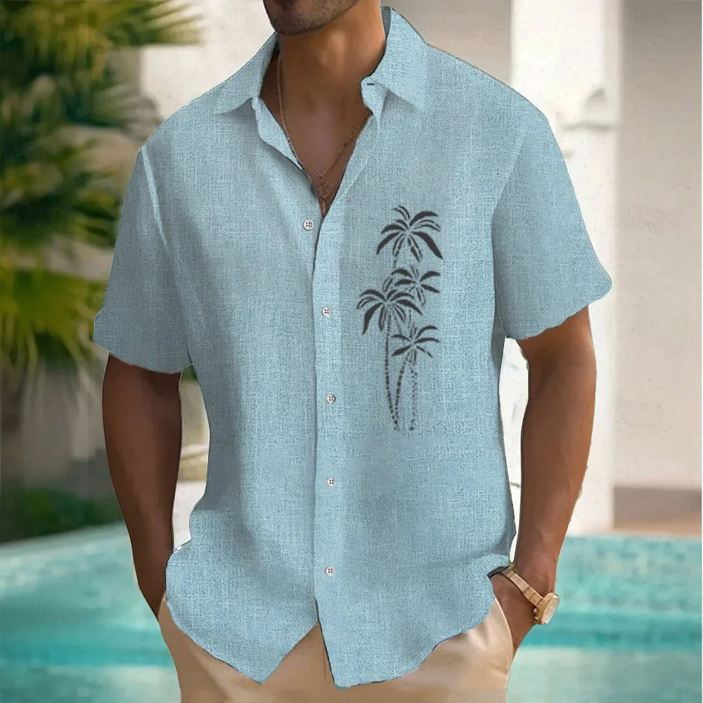 

Men's Coconut Tree Hawaiian Shirt Short Sleeve Hawaiian Vacation Beach Wear Short Sleeve Shirt
