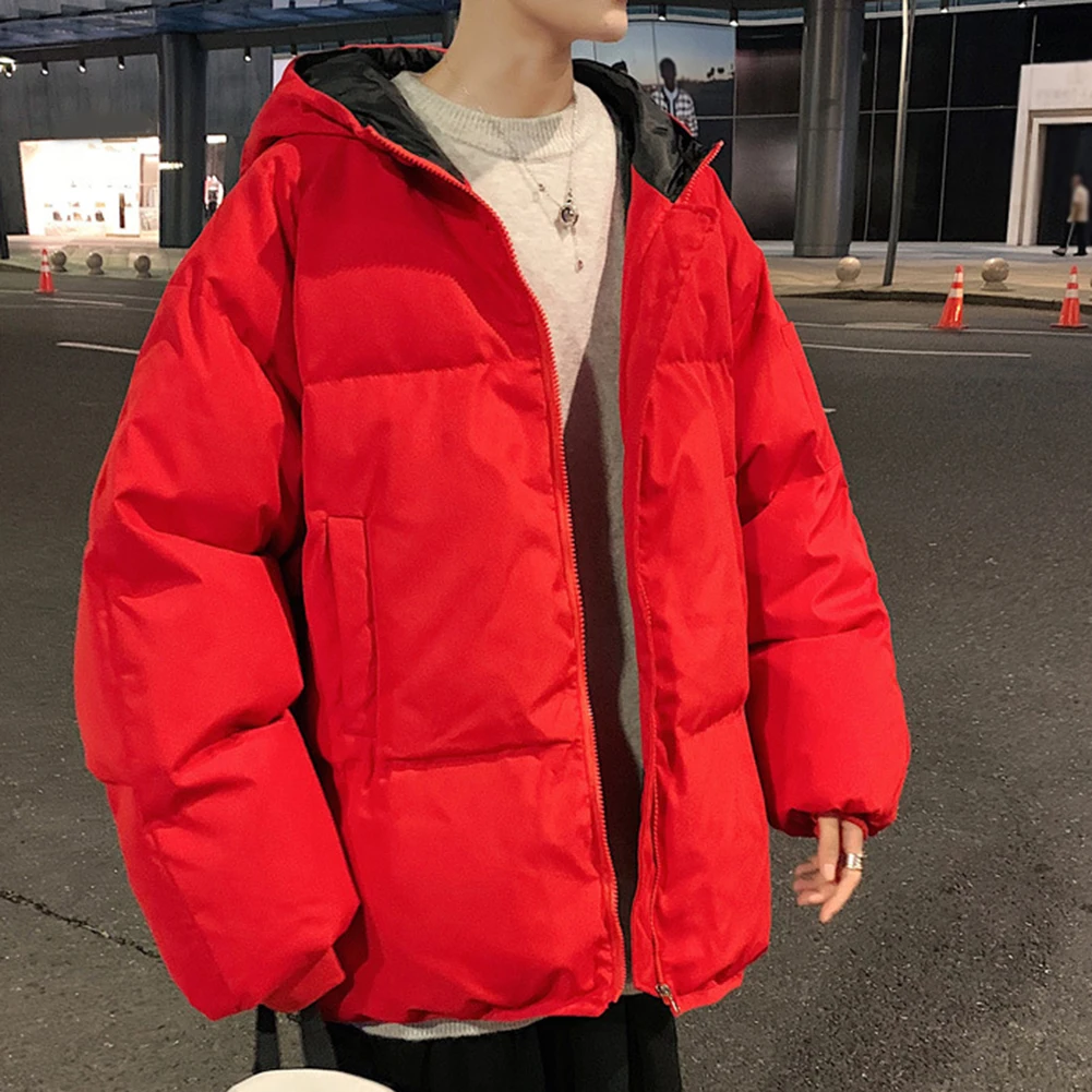 Men's Short Hooded Padded Jacket Designed for Windproof Outdoor Use with Loose Fit Suitable for Travel and Daily Casual Wear