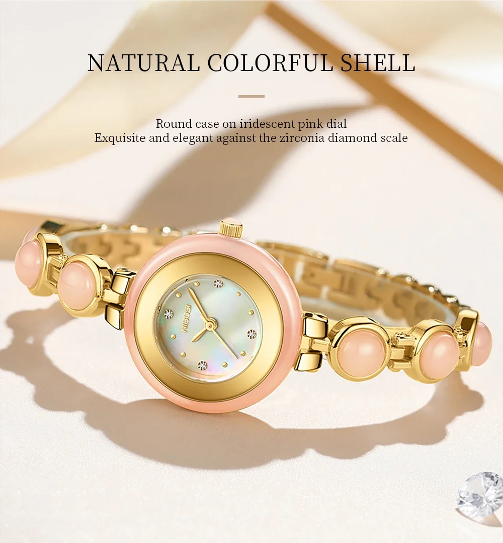 NIBOSI Luxury Ladies Watch New 2024 Jade Beads Bracelet Quartz Reloj Mujer Watches For Women Jewelry Clock Relogio Feminino