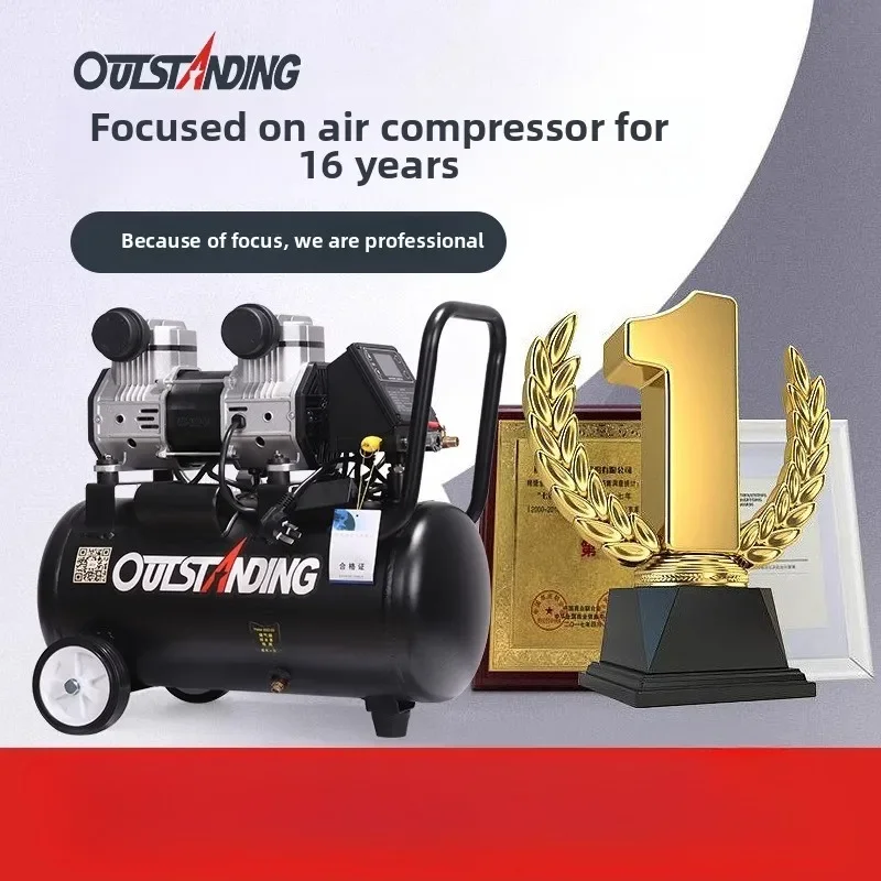 220V Mini Silent Oil-Free Air Compressor Pump Woodworking Paint Air Pump Small Air Compressor