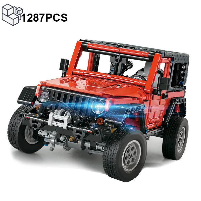 1287PCS Technical Jeep Off-Road Car Building Blocks Pickup fai da te camion MOC modello di veicolo mattoni giocattoli per bambini ragazzi regali di