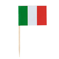 100Pcs Small Italy Toothpick Flag Wood Italian Creative Cupcake Toppers Stick Banners for World Sports Party Supplies