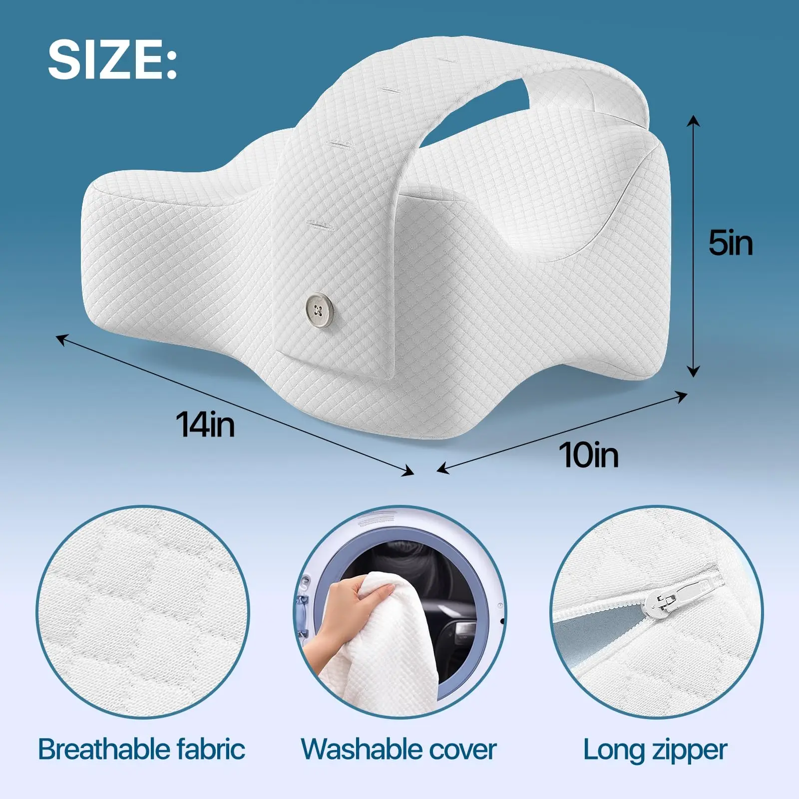 Knee Pillow for Side Sleepers,Leg Pillows for Sciatica,Knees,HIPS,Joints Between Legs,Back Pain Relief When Side Sleeping Spine