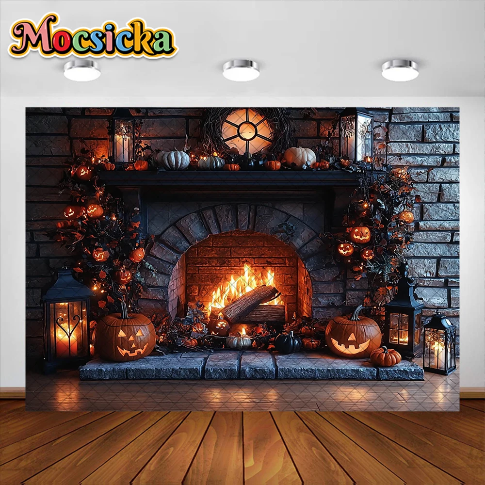 อุปกรณ์ตกแต่งรูปฟักทองพื้นหลังสำหรับถ่ายภาพวันฮาโลวีนฉากหลังสตูดิโอถ่ายภาพเทศกาลสำหรับเด็กอุปกรณ์ตกแต่งรูปฟักทองใบเมเปิล