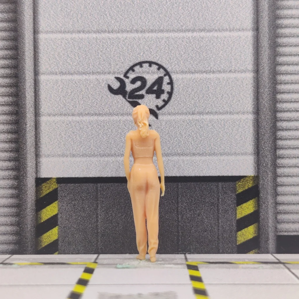 1/64 1/43 Schaal Model Hars Barefoot Fitness Yoga Meisje Ongekleurd Miniatuur Diorama Handgeschilderde S926