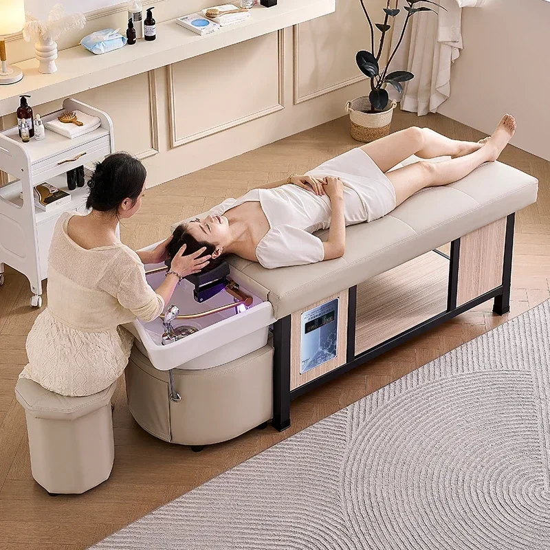

Head Spa Hair Washing Bed Equipment Stylist Foot Sink Shower Shampoo Chair Luxury Adult Shampouineuse Furniture611