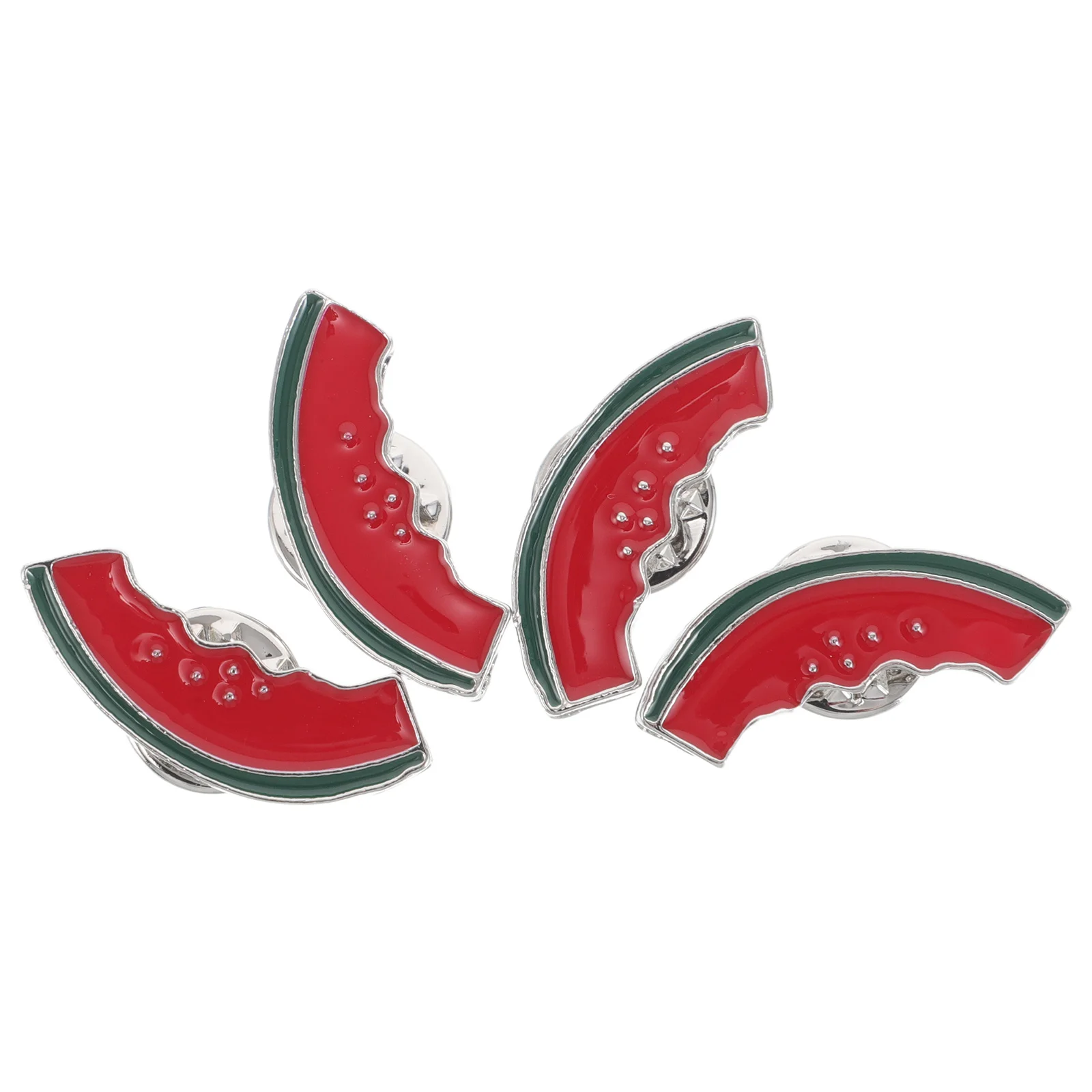

4pcs Watermelon Enamel Pins Zinc Alloy Cute Fruit Brooches For Women Summer Clothing Accessories Lapel Hat Badges Trendy Party