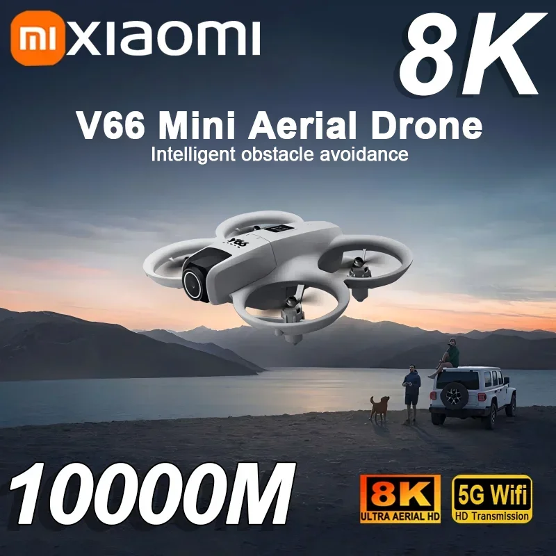 Xiaomi V66 Мини RC Воздушный Дрон 8K Профессиональный Широкоугольный HD Двойная Камера Интеллектуальный Предотвращение Препятствий Вертолет Дрон Игрушка