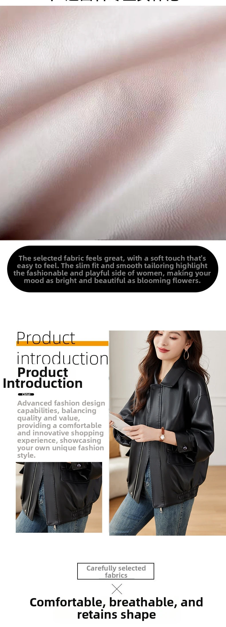 Chaqueta de cuero PU blanco y negro para mujer, solapa, moda informal, motocicleta, estilo primavera y otoño, Stock listo para fábrica