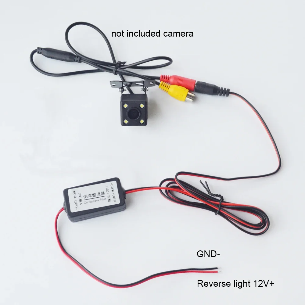 Car Rear View Rectifier, 12V DC Power Relay Capacitor Filter Connector for Backup Auto Car Camera Filter  Solve Ripple Splash