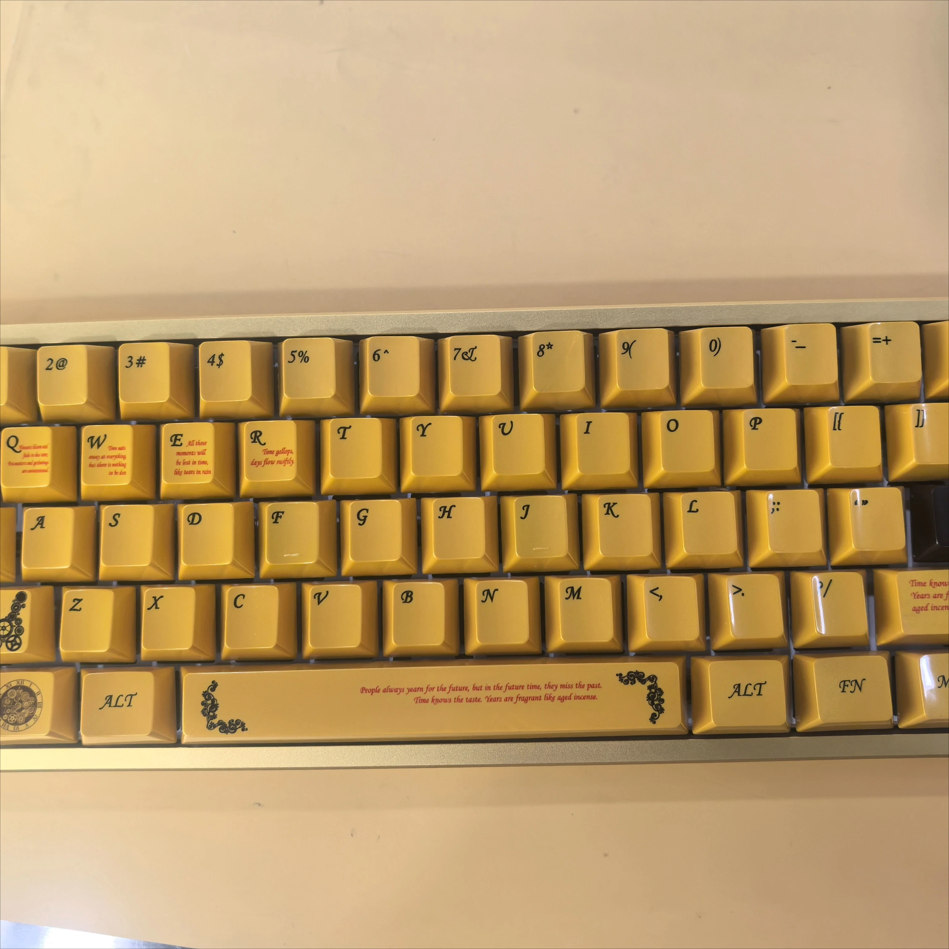 Wooting Yellow Keycaps Custom PBT Mirror Thermal Sublimation Cherry Profile Key Cap Cute Simple Point Key Caps for Gamer Design