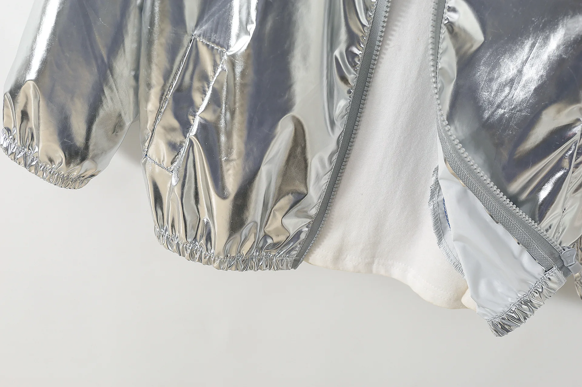 Mädchenjacke für 5-12 Jahre, Herbst, dünn, farbenfroh, glänzend, wasserdicht, Reißverschluss, Revers, Mädchen-Oberbekleidung, neue Kinderkleidung – Detail 6