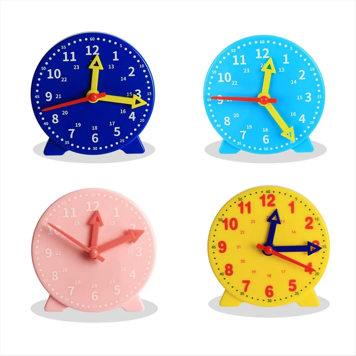 A71Z 4 Inch Student Learning Clock Time Model, Teacher Gear Clock 24 Hour School Learning Tools