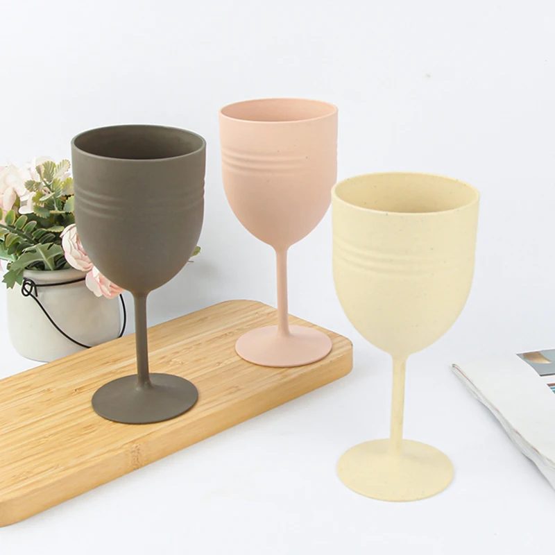 Wheat straw cup Large capacity creative Champagne wine glass Plastic water glass wine glass tableware set gift