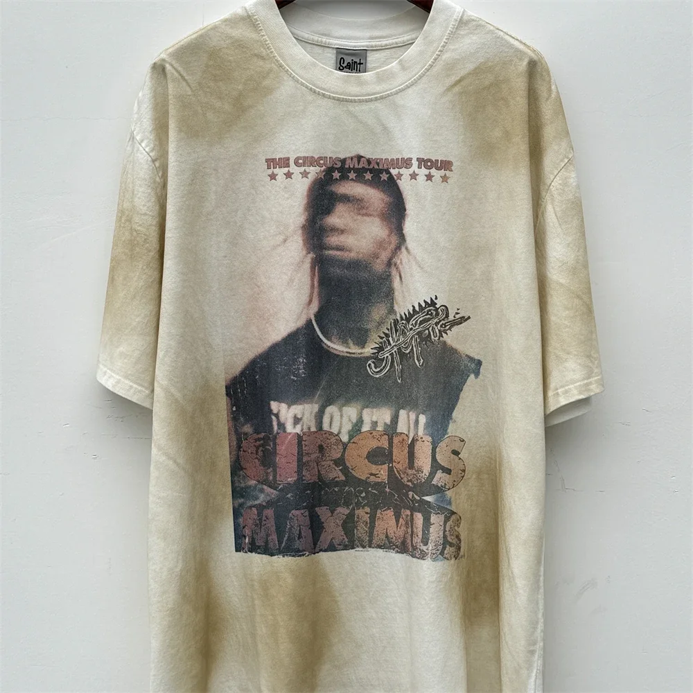 

Винтажные футболки Washed Saint Limited для мужчин и женщин, высококачественные футболки для чистки спреем