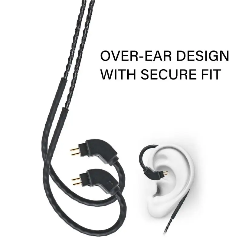 

31BA 3.5mm 2Pin 0.78mm Headphone Cable with Microphone Replacement 2Pin 0.78 Sound Transmission Earphone Cable Replacement