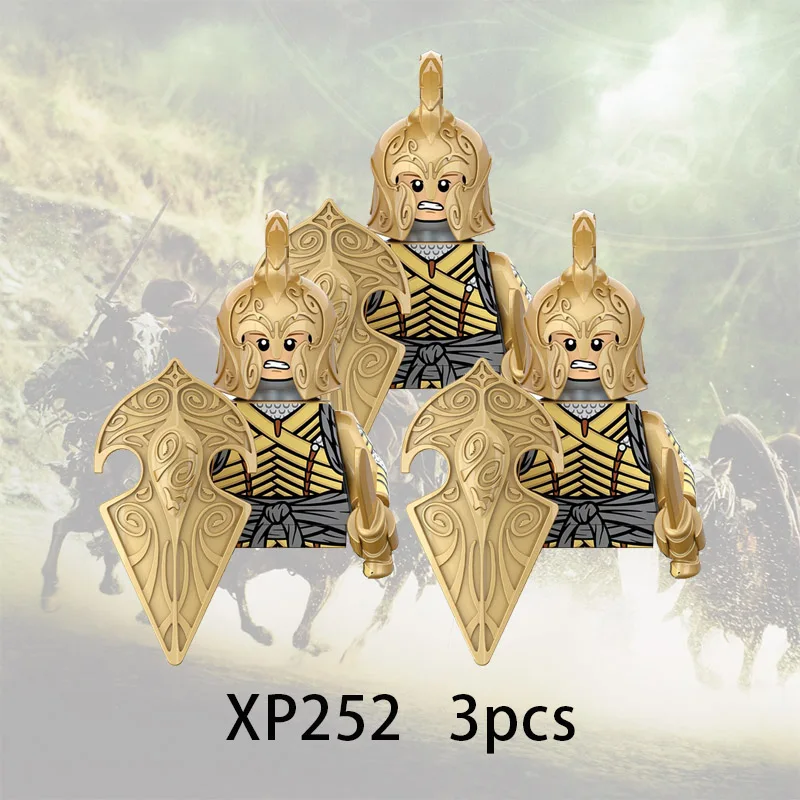 3 stücke Herr Ringe Elfen Orcs Armee Zwerg Rohan Mini Action Spielzeug Figuren Bausteine Montage Spielzeug für Kinder Geburtstag geschenk