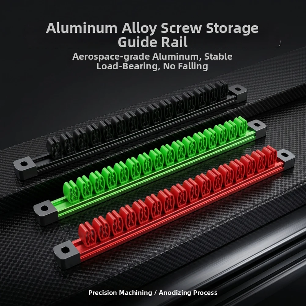 Heavy-Duty Aluminum Screwdriver Holder: Adjustable Stylish Tool Rack Workshop Equipment  Tool Bags Pouches