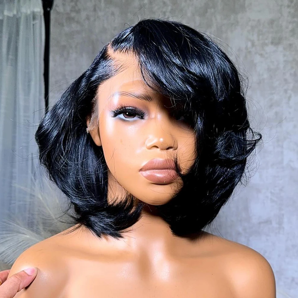 

Бесклеевые парики с объемной волной, человеческие волосы, готовые к ношению, плотность 300, 13 × 6 HD, прозрачные кружева, бразильские девственные волосы Remy, предварительно выщипанные для женщин