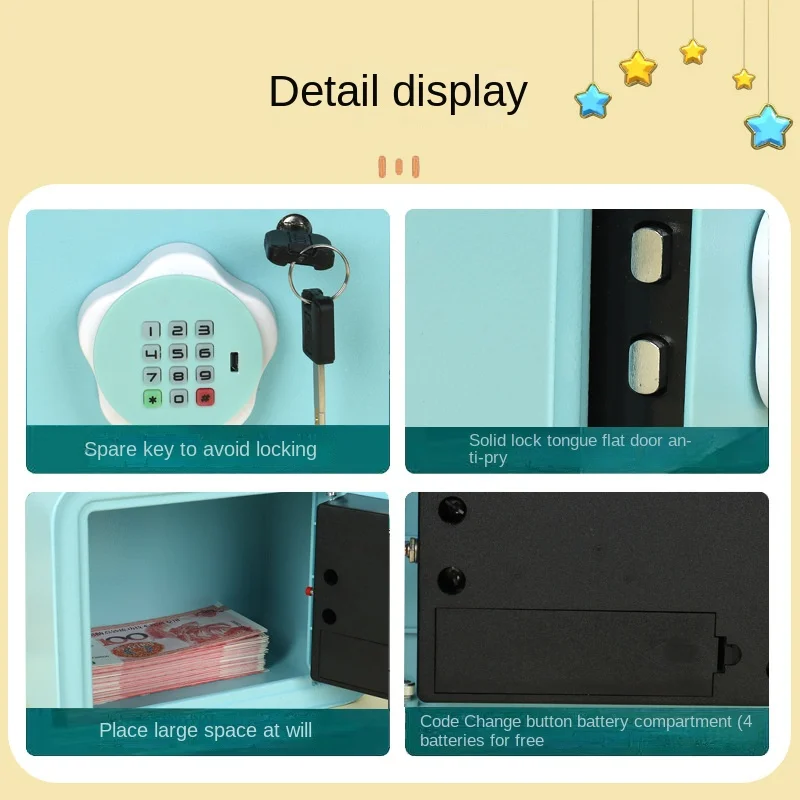 Mini Safe with Secret Password Lock, Perfect for Storing Money and Jewelry,Password Protection for Kids secret safe