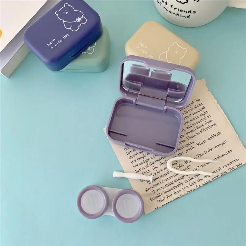 1/5SETS Five Pieces Glasses Storage Box Exquisite Pattern Home Storage Cartoon Style Contact Lens Case Storage Glasses