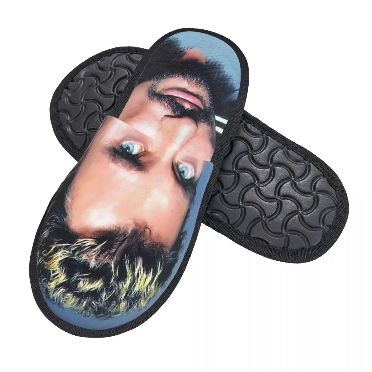 Custom Johnny Hallyday Soft Memory Foam House Slippers Women French Rock Singer Cozy Warm Anti-Skid Slipper