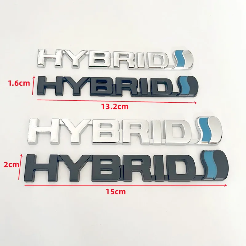 3D Metal HYBRID Logo Grill Side Fender Rear Trunk Emblem Badge Car Sticker Decals For Toyota Prius Camry Crown Auris Rav4s TRD