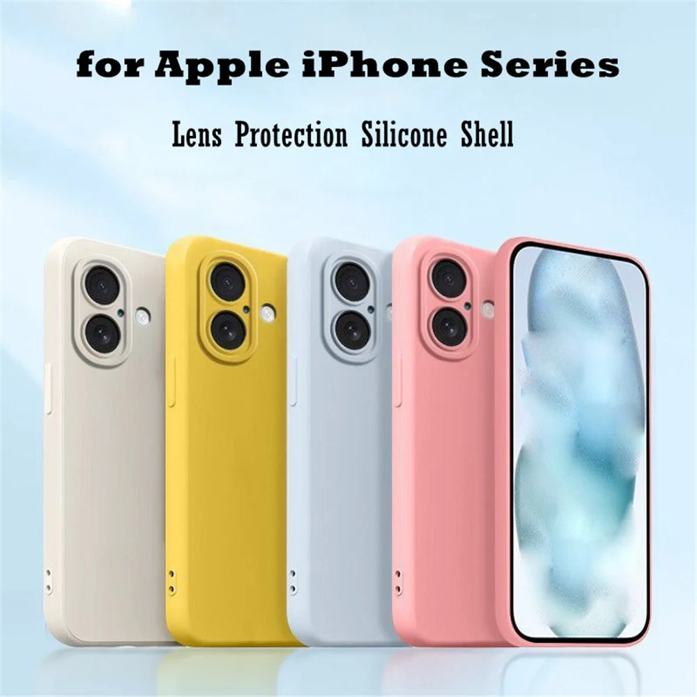 Kameraschutz, weiche Silikon-Handyhülle für iPhone 17 Pro Max 16 15 14 Plus 13 Mini Air 16e, integrierte, flauschige, stoßfeste Abdeckung