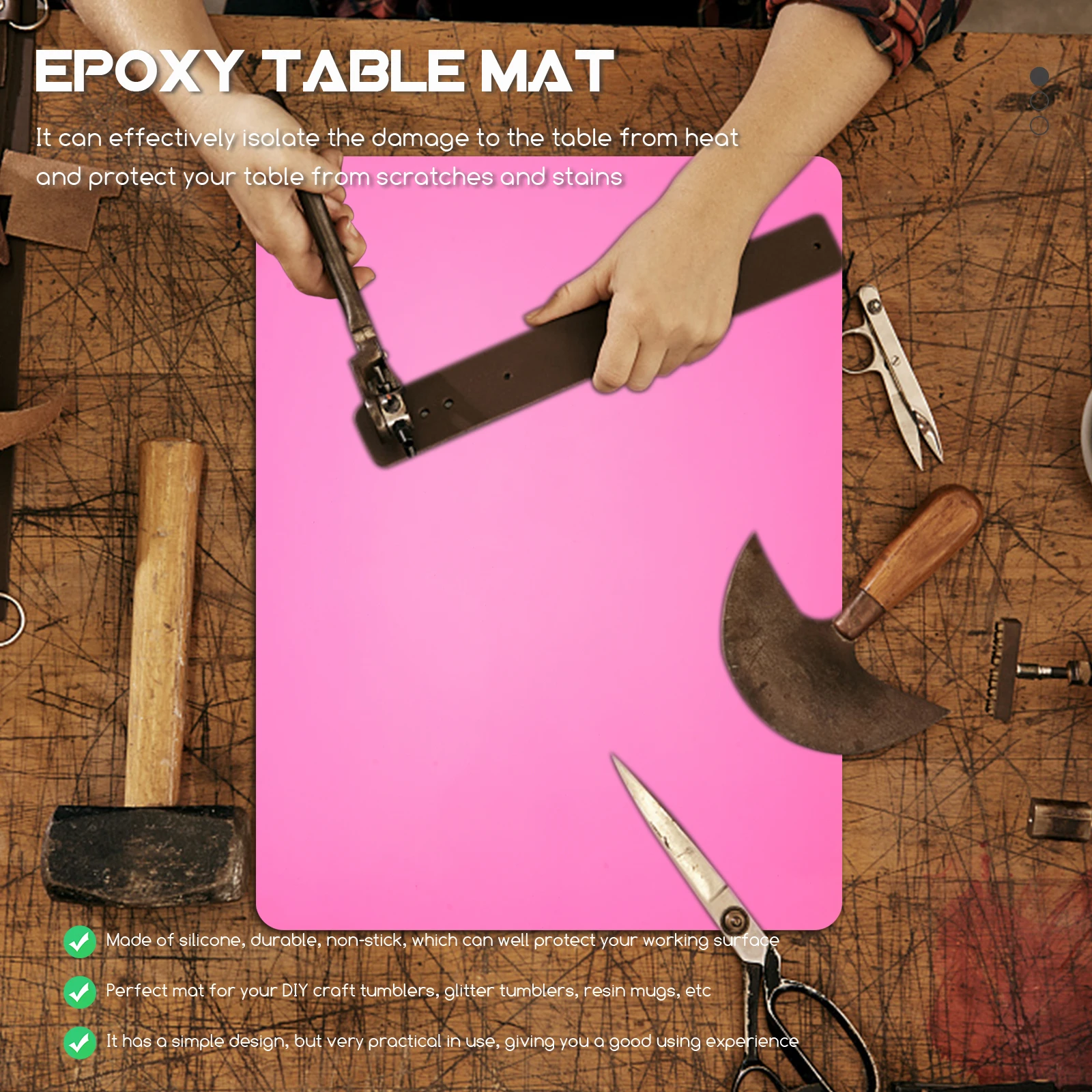 

2PCS DIY Anti dirty Mat Crystal Epoxy Silicone Nonstick Craft Tools Work Surface Protector Jewelry Making Accessories