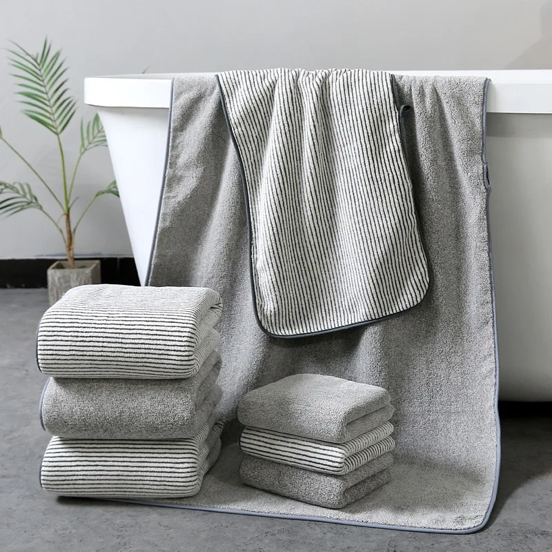 Absorbent Turkish Towels for Bathroom, Soft Towel Set, Luxury Bath Towels, Hand Washcloths, 100% Cotton