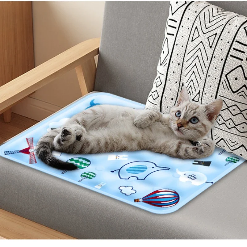 Kat Met 에어컨 고양이 침대, 시원한 얼음 패드, 애완 동물 침대 매트, 사계절 범용 강아지 집, 애완 동물 침대 매트 