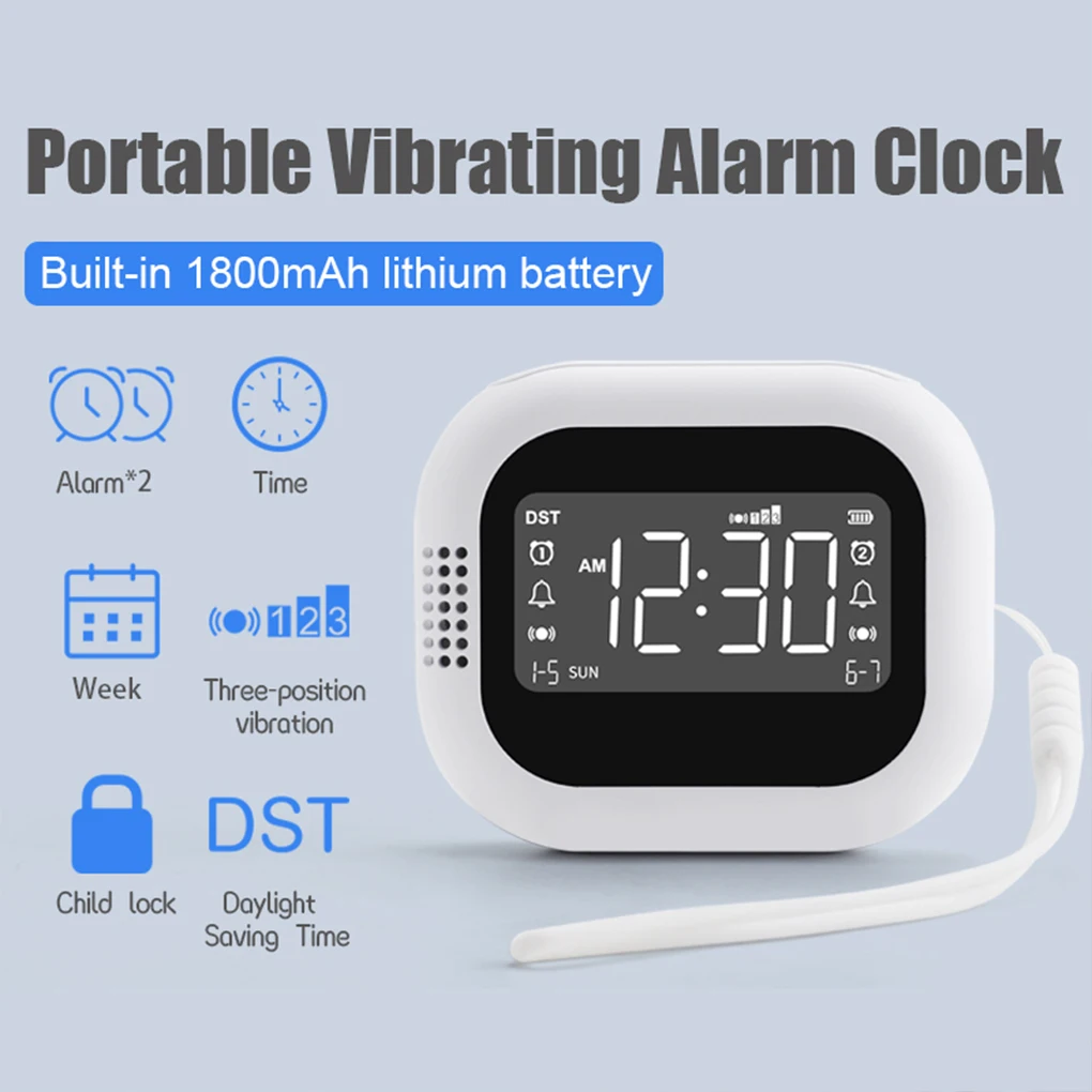 Vibrating Alarm Clock with Bed Shaker Multifunctional for Heavy Sleeper Deaf Hard 2 Hearing Snooze Alarm Clock