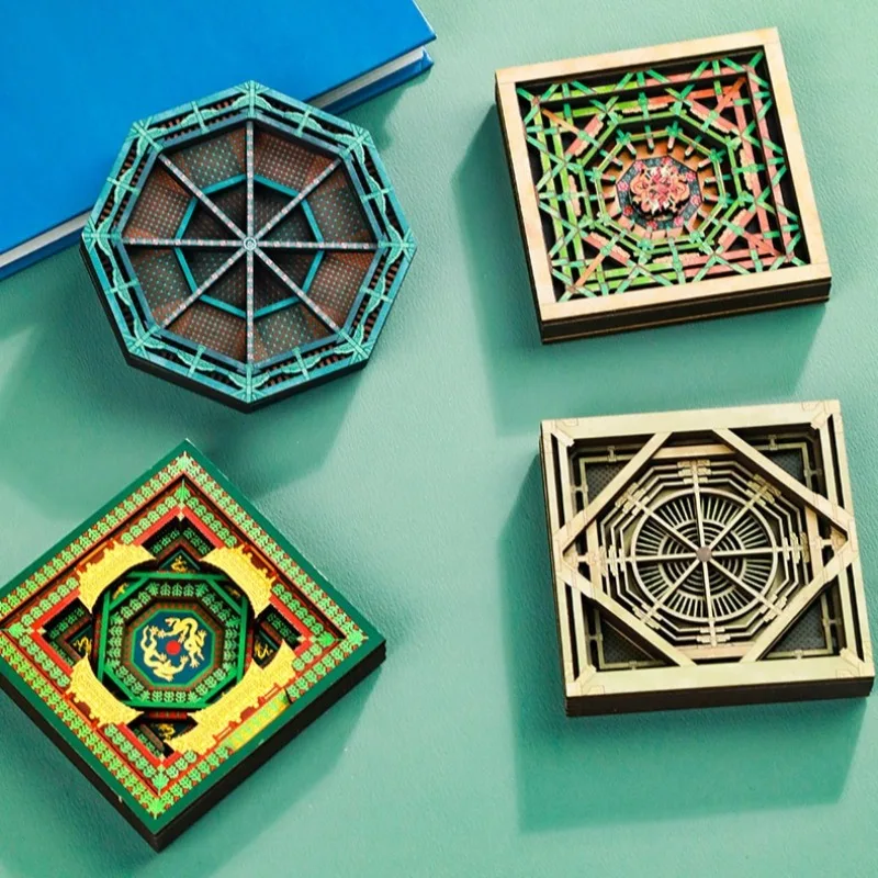 

Wooden Based Temple Caisson Ceiling Fridge Magnets Beijing Travel Souvenirs Famous Temple Roof Fridge Stickers Birthday Gifts