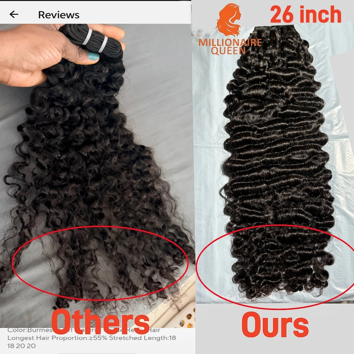 3C4A Burmese Curly Virgin Human Hair Bundles for Full Head