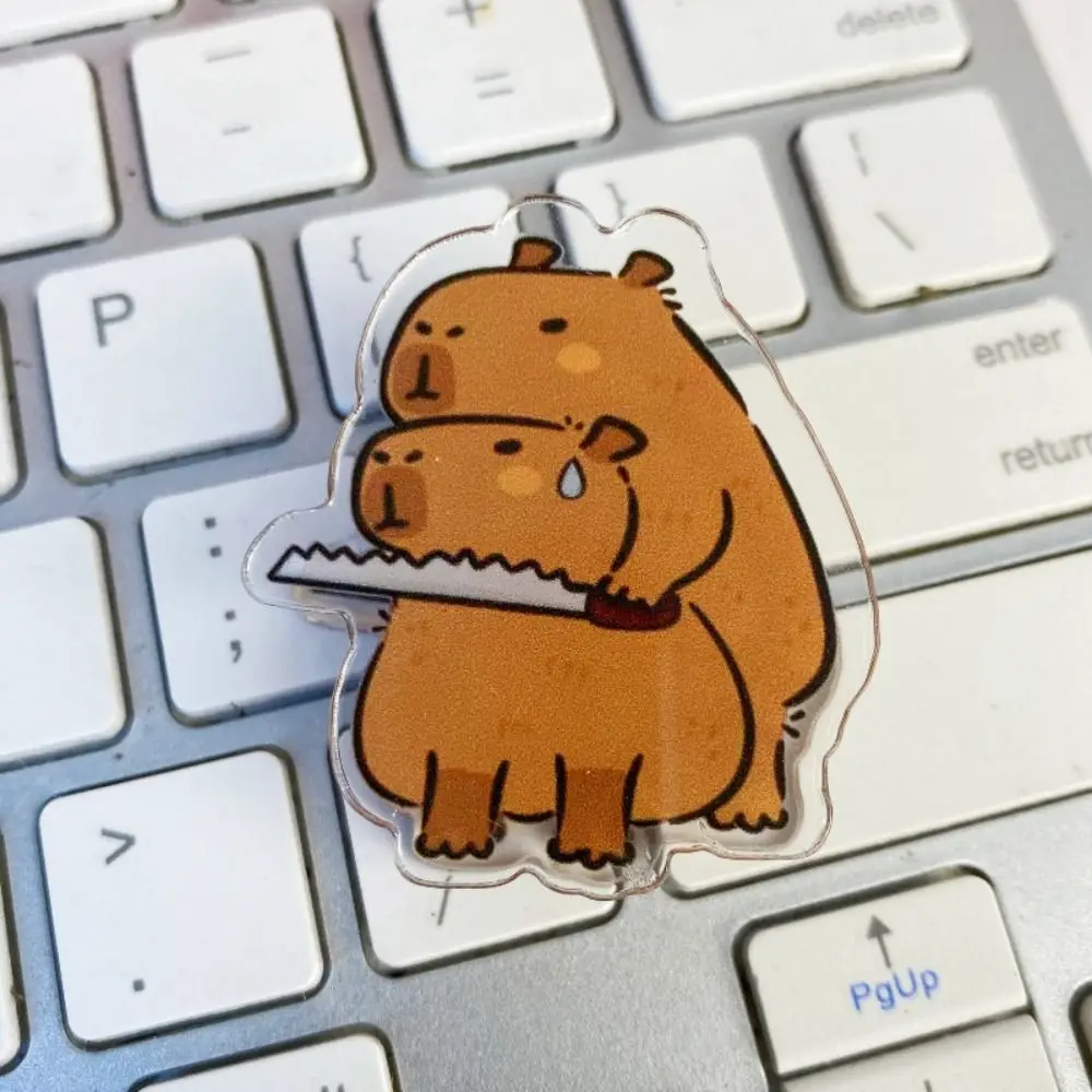 Capybara Cartoon Memo Clip Transparent Paperclip Acrylic Paper Clip Bookmark Cartoon PP Clip Kawaii Desk Organizer