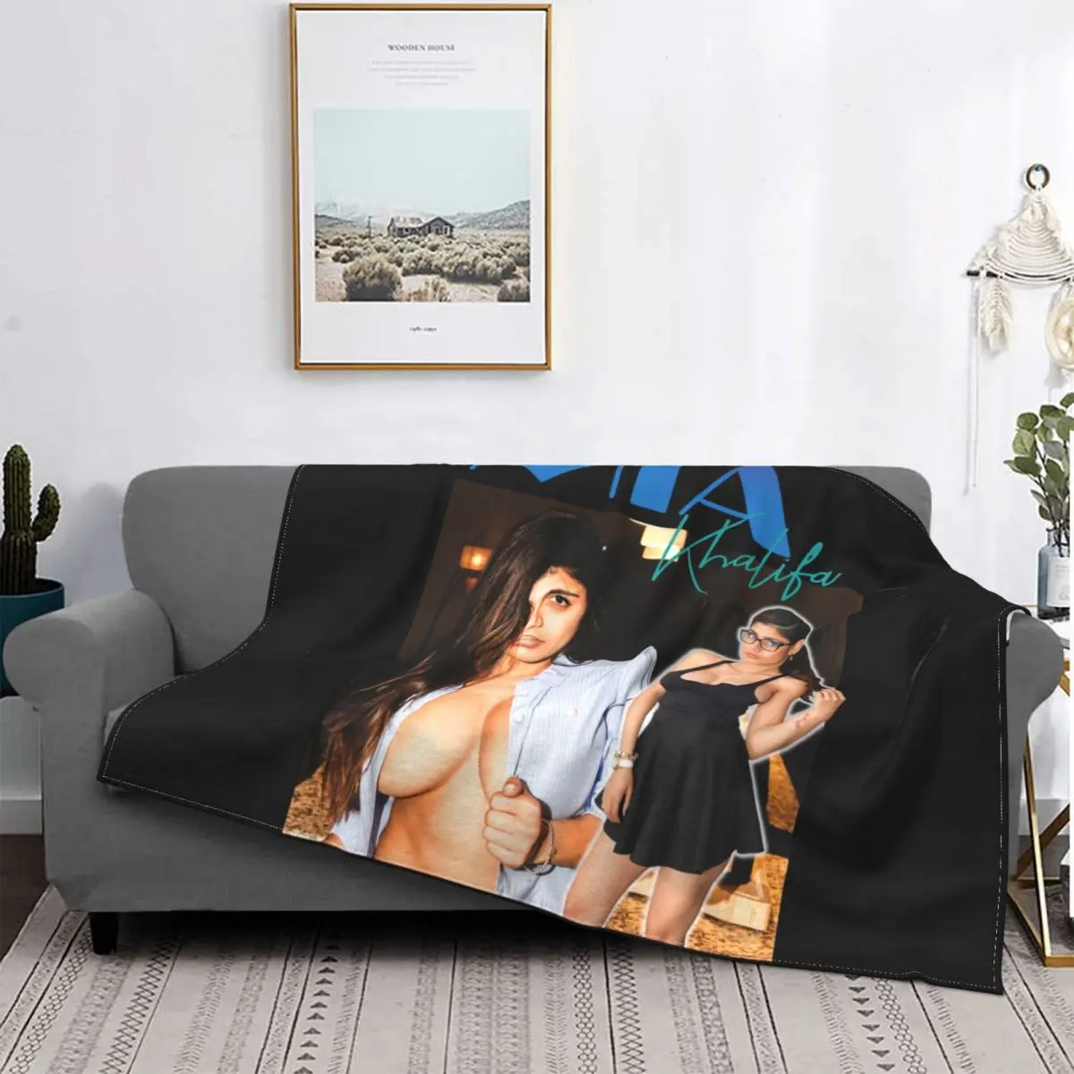 Mia Khalifa Actor Brand Meme Blanket High Sofa Bed Home Decor Bedding Travel Sofa Decorative