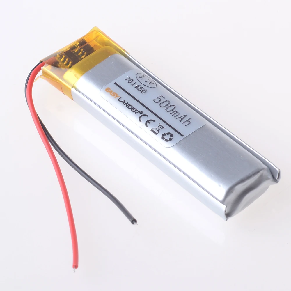 3.7 فولت 701450   500 مللي أمبير بطارية ليثيوم أيون بوليمر قابلة للشحن بطاريات ليبو لسماعات بلوتوث مسجل DVR