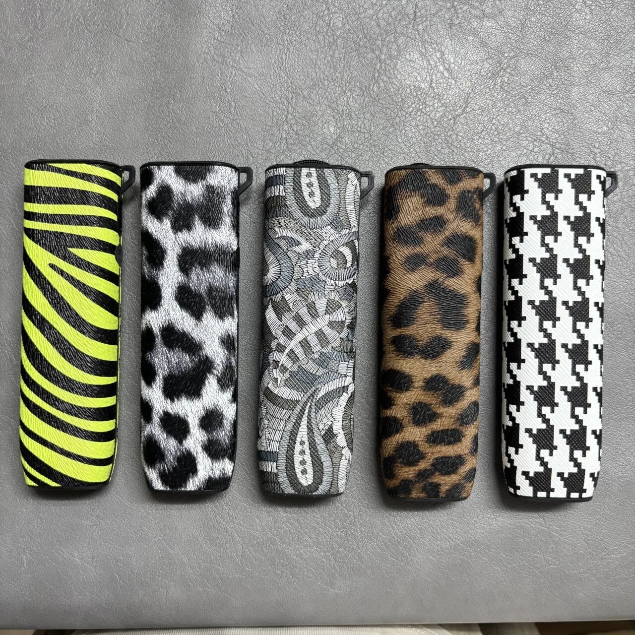 1pc Fashion Animal Print Case For IQOS Ilumma ONE PU Leather Protective Cover Leopard Houndstooth Pattern Portable Skin Shell