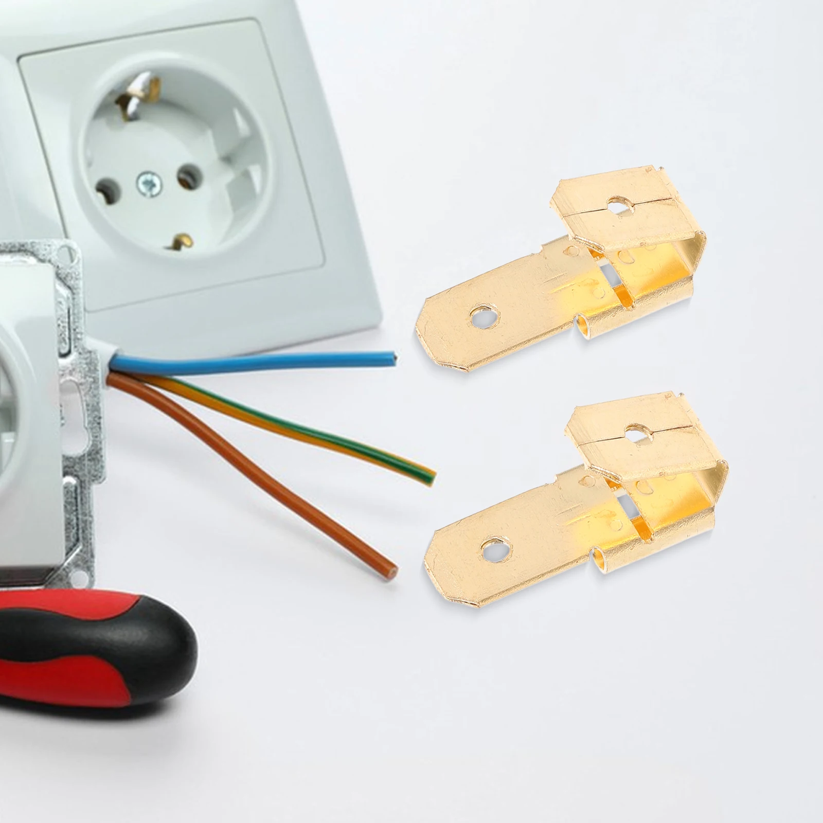 

25pcs Electrical Terminals Insulated Spade Connectors Male Female Disconnect Cable Wire Crimp Fork Adapters Wiring Kit Copper