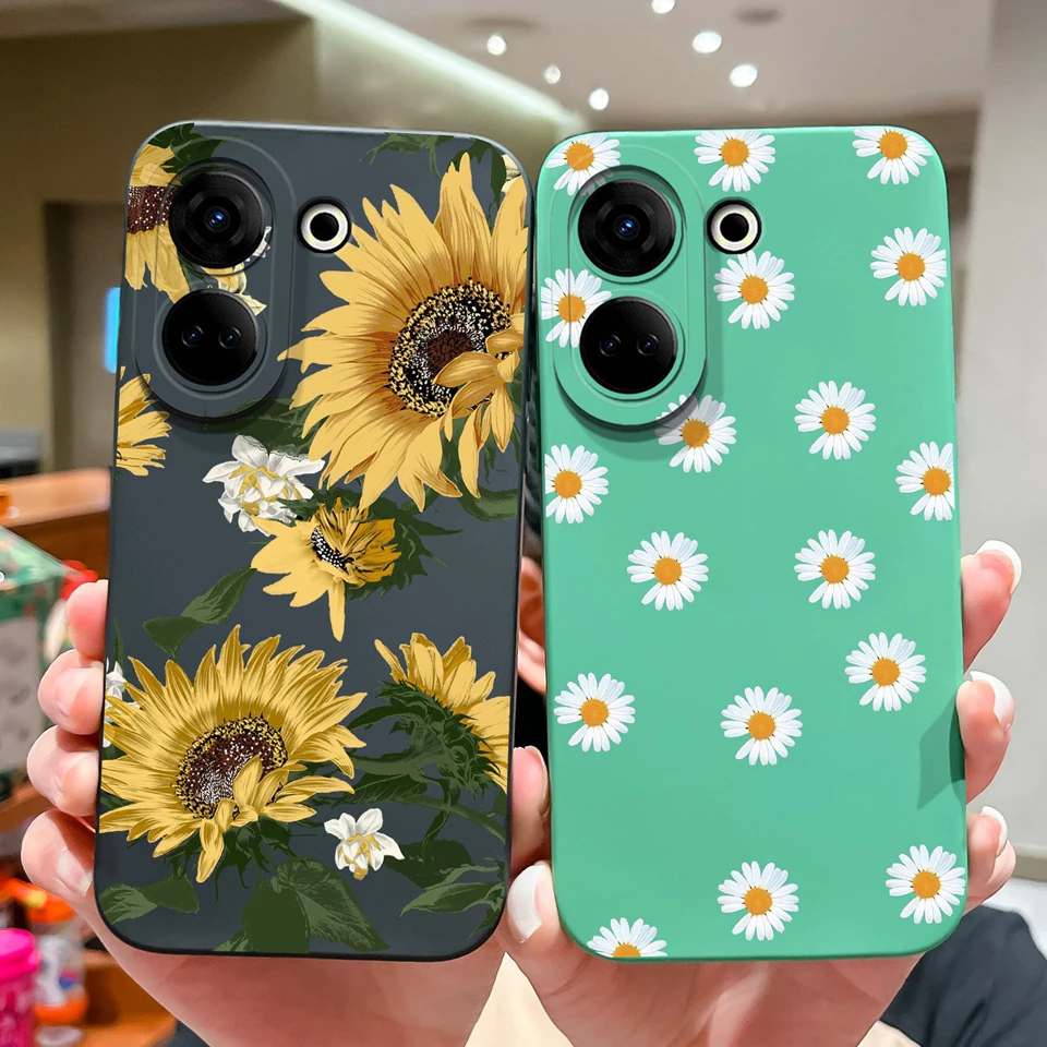 For Tecno Camon 20 20 Pro 20 Premier 4G 5G Case Beautiful Flower Silicone Liquid Fashion For Tecno Camon20 20Pro 20Premier Coque