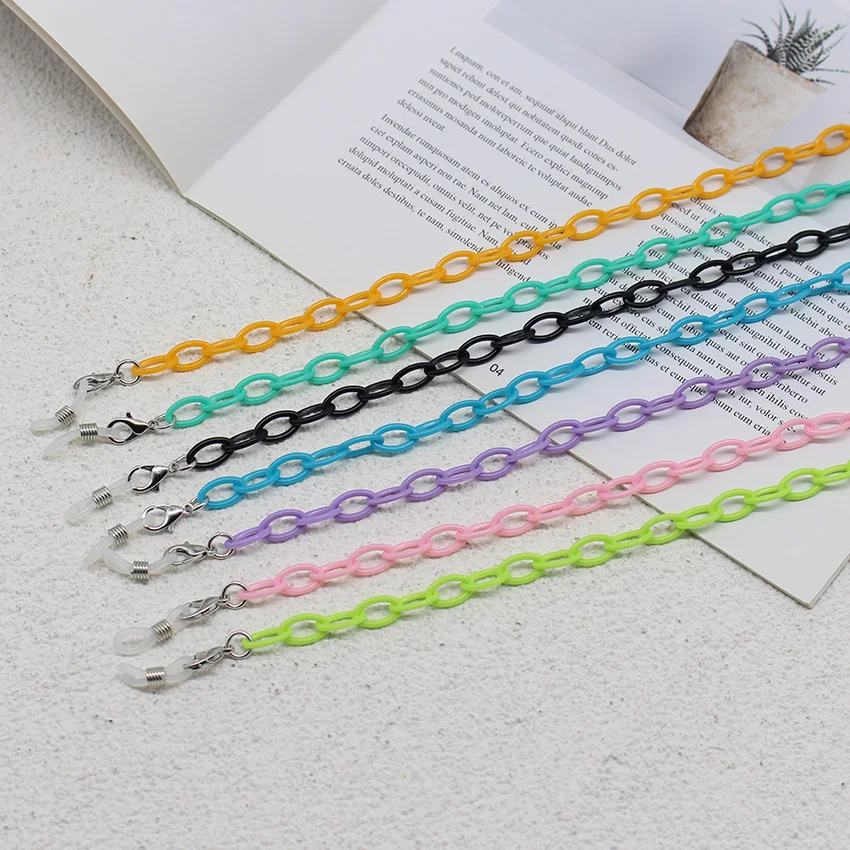 Children Colorful Acrylic Glasses Mask Lanyard Glasses Chains  Rope Strap Holder Anti-lost Mask Chain For Girl Boys 50cm