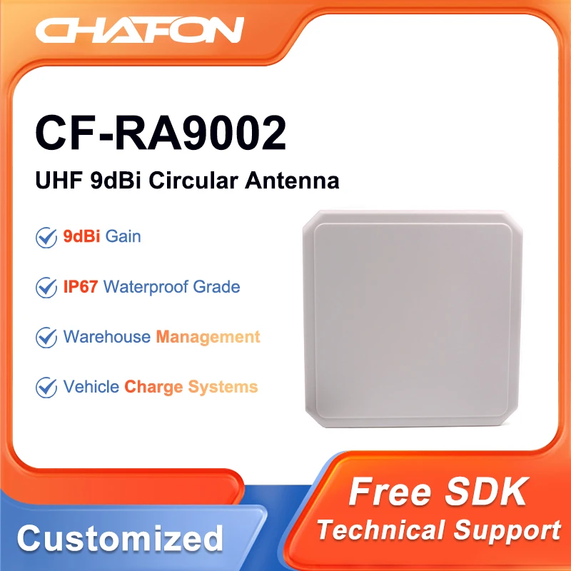 Chafon CF-RA9002 900mhz 915mhz RFID Antenna High Performance IP66 Waterproof 9dbi Circular ABS Material for Race Timing System